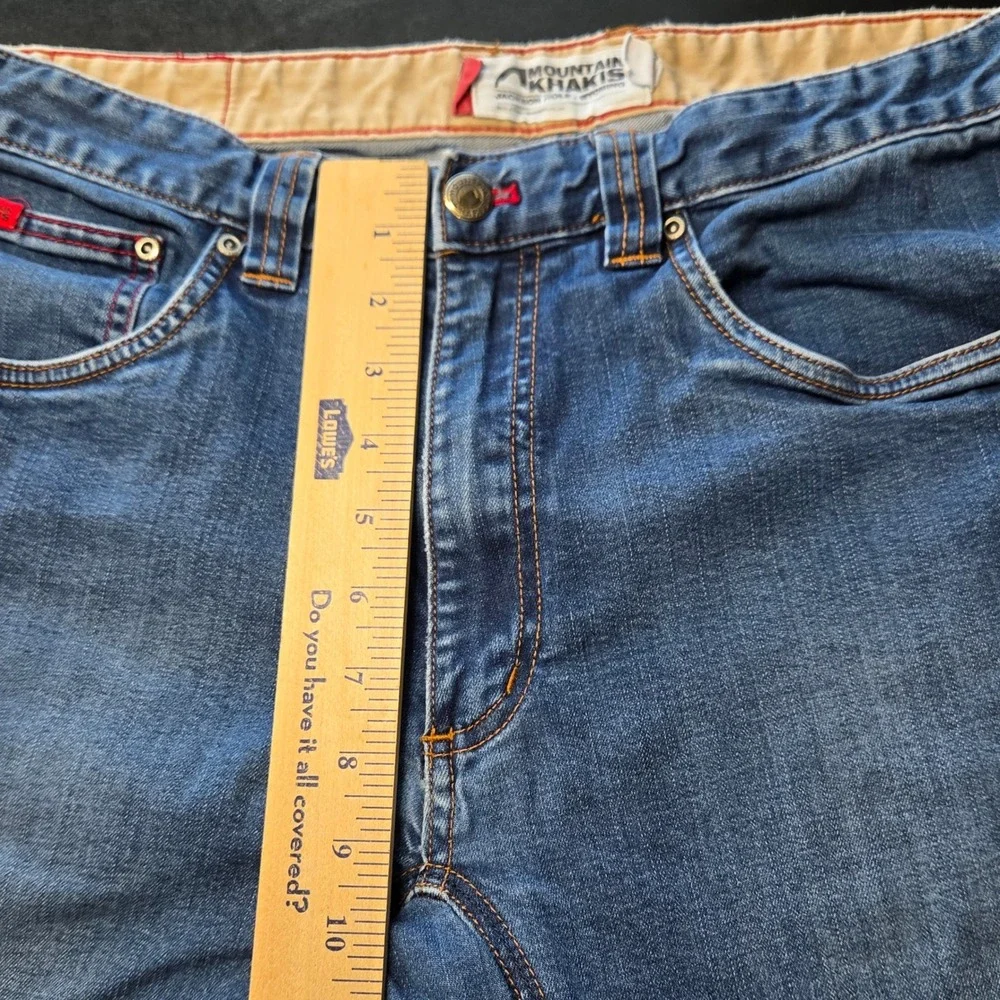 Mountain Khakis Jeans Mens 33x30 Blue Excellent Slim Fit Organic Cotton Rugged